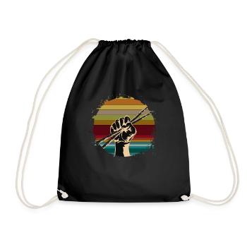 Drums Drummer Drumsticks - Drawstring Bag - black - Front