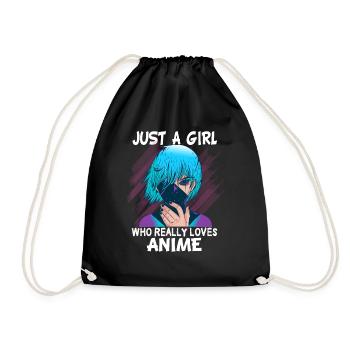 Juste une fille qui aime le cadeau Anime Manga Kawaii - Sac de sport léger - noir - Devant