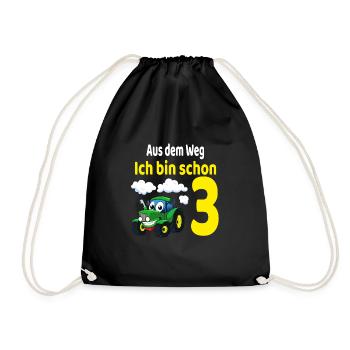 3. Geburtstag Junge Traktor Ich bin 3 - Turnbeutel - Schwarz - Vorne