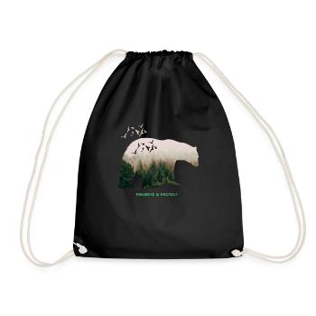 Nature conservation environmental protection climate protection gift - Drawstring Bag - black - Front