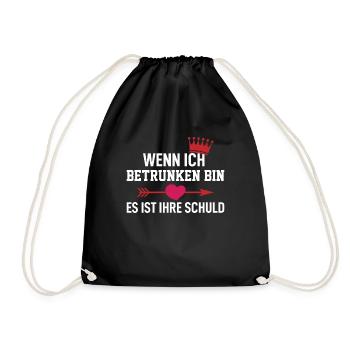 Bier Wein Malle Säufer ist böse Motto Mann Spruch - Turnbeutel - Schwarz - Vorne