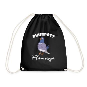 Original Ruhrpott Flamingo Ruhrgebiet Geschenk - Turnbeutel - Schwarz - Vorne