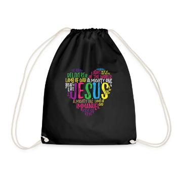 Jesus Christus Herz Geschenk Christen - Turnbeutel - Schwarz - Vorne