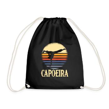 Martial arts retro capoeira gift sport athlete - Drawstring Bag - black - Front
