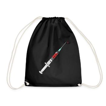 Syringe Vaccination Doctor Patient Syringe Blood Doctor - Drawstring Bag - black - Front