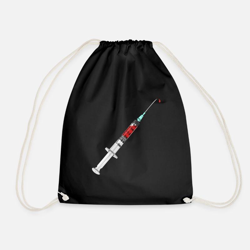 Spritze Impfung Arzt Patient Syringe Blut Doktor - Turnbeutel - Schwarz