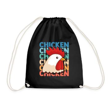 chicken - Drawstring Bag - black - Front