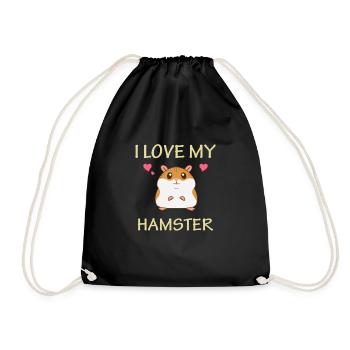 Nice hamster hummy gift for kids and - Drawstring Bag - black - Front