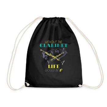 Clarinet musical instrument - Drawstring Bag - black - Front