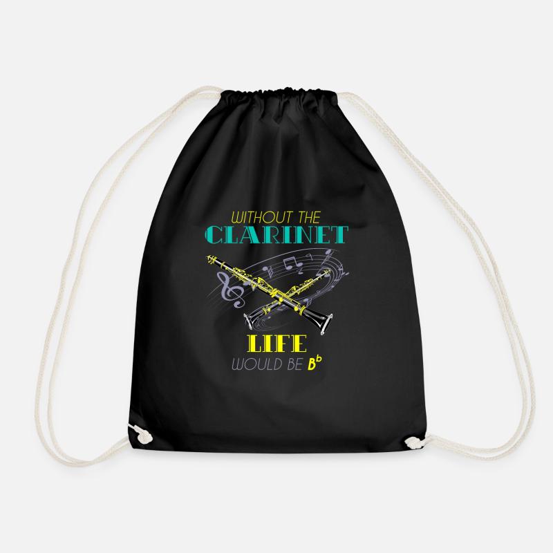 Clarinet musical instrument - Drawstring Bag - black