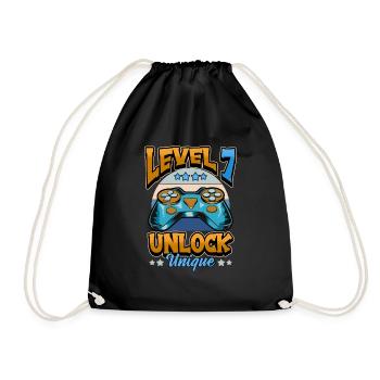7e anniversaire Gaming Gamer Jeux vidéo cadeau - Sac de sport léger - noir - Devant
