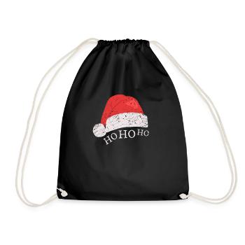 Christmas Ho Ho Ho - Drawstring Bag - black - Front