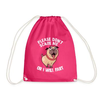 Mops Furzen pups Leben Pug Hund Möpse Mischling - Turnbeutel - Fuchsia - Vorne