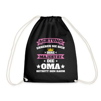 Oma Großmutter Beste Oma - Turnbeutel - Schwarz - Vorne