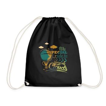 Ballon à air chaud disant - Sac de sport léger - noir - Devant