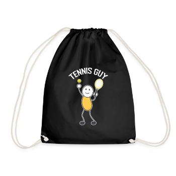 Balle de tennis drôle de joueur de tennis garçon - Sac de sport léger - noir - Devant