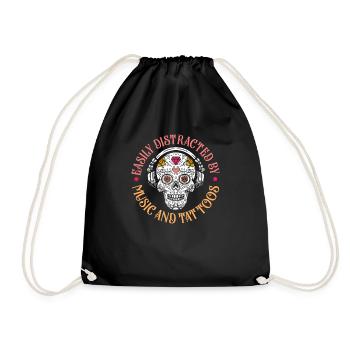 Cadeau de tatouage d'artiste de tatouage de musique et de tatouages - Sac de sport léger - noir - Devant