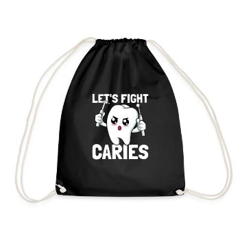 Dental Assistant Caries Dentistry Dentist Student - Drawstring Bag - black - Front