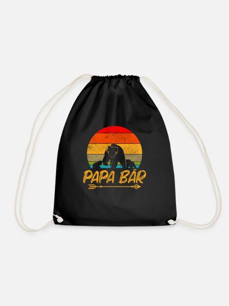 Zweifach Vater Geschenk Papa von zwei Kindern - Turnbeutel - Schwarz