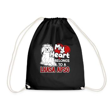 Mein Herz gehört zu einem Lhasa Apso Shirt - Turnbeutel - Schwarz - Vorne