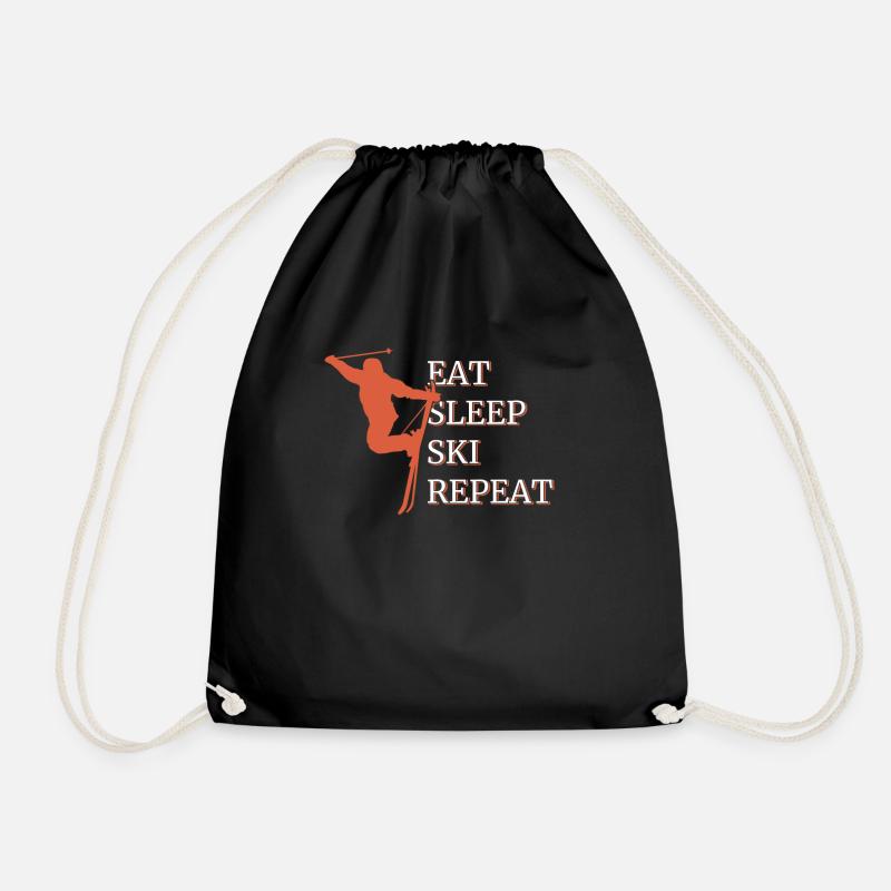 Eat Sleep Ski Repeat - Turnbeutel - Schwarz