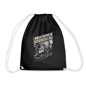 I'd rather ride a snowmobile - Drawstring Bag - black - Front