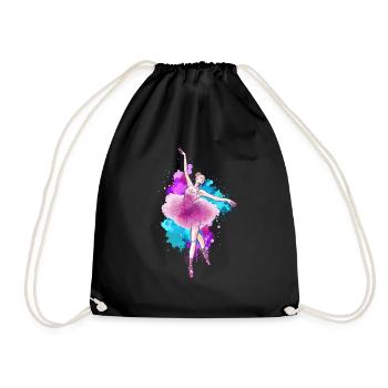 Danseuse de ballet Danse de ballerine colorée - Sac de sport léger - noir - Devant
