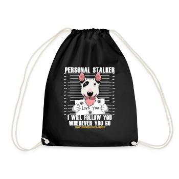 Cadeau de dessin animé drôle de Bull Terrier Stalker - Sac de sport léger - noir - Devant