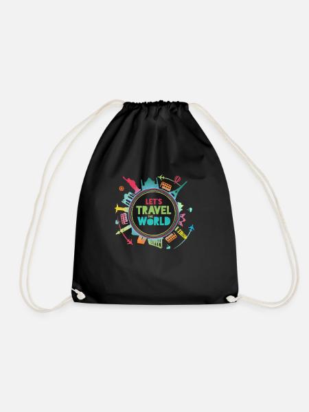 Voyagez dans le monde I Bucket List I Vacation & Travel - Sac de sport léger - noir