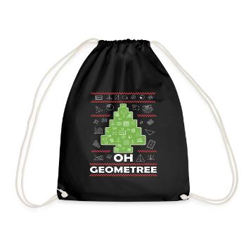 Oh Geometree - Drawstring Bag - black - Front