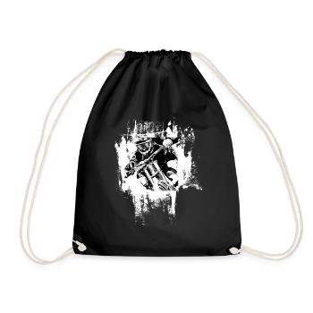 Mountain Biker / MTB Downhill Fahrrad geschenk - Turnbeutel - Schwarz - Vorne