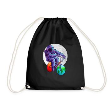 Espace astronaute vélo lune mars terre planète - Sac de sport léger - noir - Devant