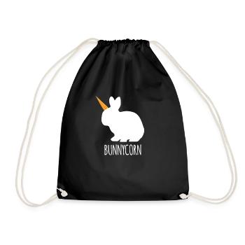 Bunnycorn Funny Easter Sunday Gifts Unicorn Rabbit - Drawstring Bag - black - Front