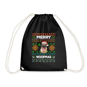 Merry Woofmas Ugly Sweater Malinois - Sac de sport léger - noir - Devant