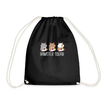 Hamster Squad Funny hamster team - Drawstring Bag - black - Front