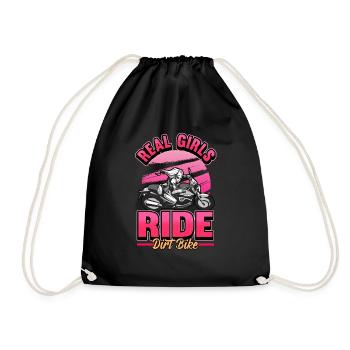 Moto fille femmes drôle cadeau de motard - Sac de sport léger - noir - Devant