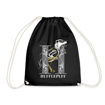 Harry Potter Hufflepuff Gold monochrom - Turnbeutel - Schwarz - Vorne