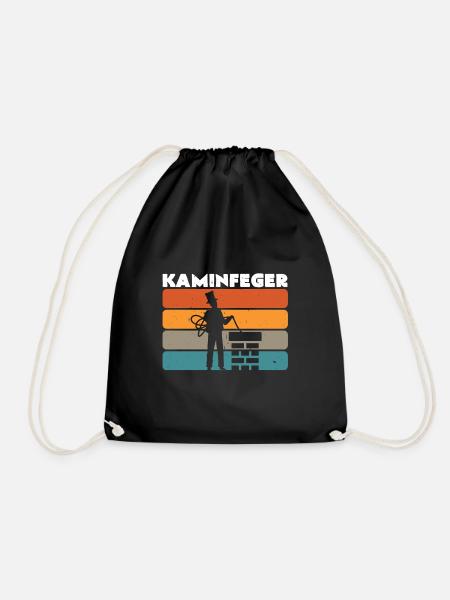 Retro Schornsteinfeger Vintage Kaminfeger Geschenk - Turnbeutel - Schwarz