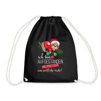 Lustige Weihnachten ich bin Aufgestanden und - Turnbeutel - Schwarz - Vorne