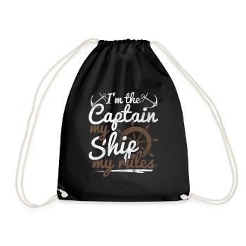 Voilier capitaine mer bateau skipper régate océan - Sac de sport léger - noir - Devant