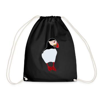 Puffin - Papageientaucher - Turnbeutel - Schwarz - Vorne