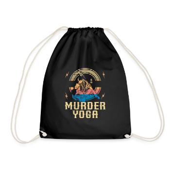 Murder Yoga Funny Vintage Brazilian... Jiu Jitsu - Turnbeutel - Schwarz - Vorne