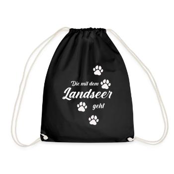 Landseer Hund Hundefreunde Herrchen Landseers - Turnbeutel - Schwarz - Vorne