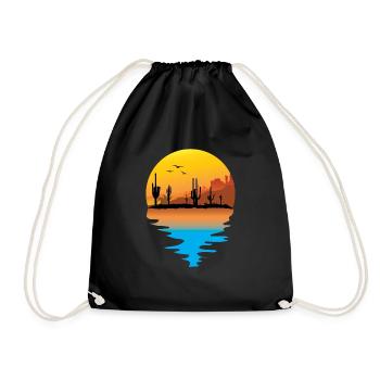 T-shirt Cowboy Retro Vintage Canyon du désert - Sac de sport léger - noir - Devant