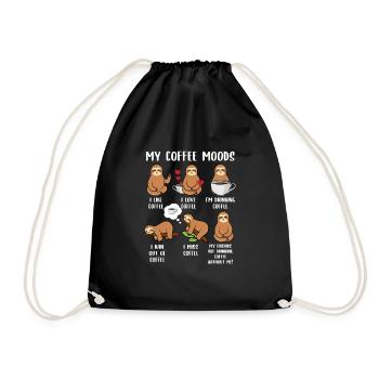 My Coffee Moods Funny Sloth Coffee Lover Coffee - Turnbeutel - Schwarz - Vorne
