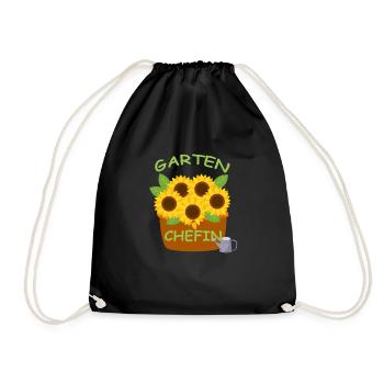 Garten Chefin lustiges Geschenk Gärtnerin - Turnbeutel - Schwarz - Vorne