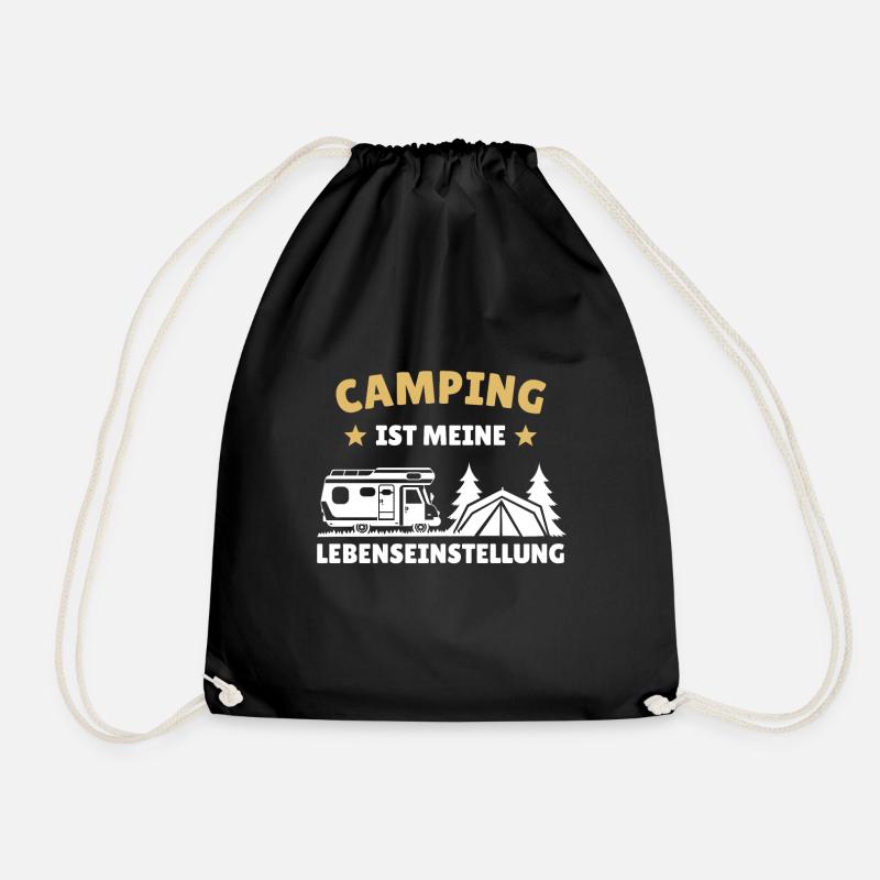 Camping ist meine Lebenseinstellung - Turnbeutel - Schwarz