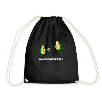Volleyball Cute Avocado Volleyball Player Mother - Drawstring Bag - black - Front