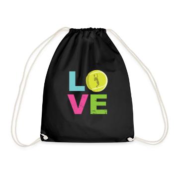 Love Tennis Funny Tennis Cute Girl Gift Player - Drawstring Bag - black - Front