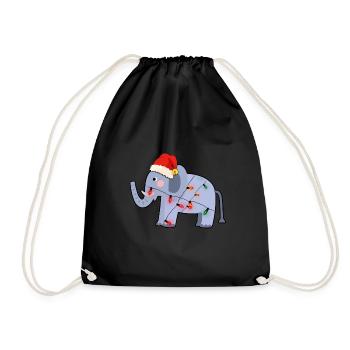 Elephant Ugly Christmas - Drawstring Bag - black - Front